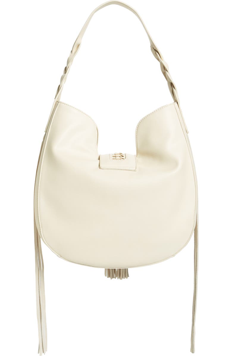 Phase 3 Lace-Up Tassel Faux Leather Hobo, Alternate, color,
