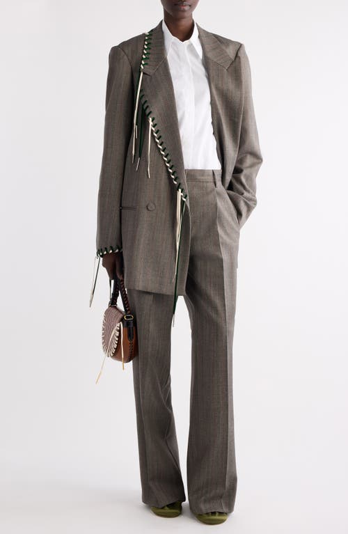 Dries Van Noten Blink Whipstitched Double Breasted Oversize Blazer In Gray