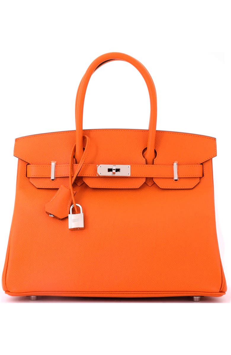 Pre-Owned Hermes Birkin Handbag Orange Epsom with Palladium Hardware 30, Main, color, Orange H