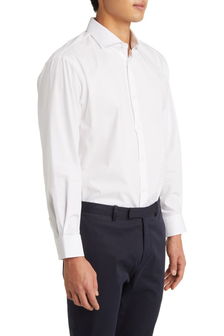 Tech-Smart Traditional Fit Cotton Blend Dress Shirt, Alternate, color, WHITE
