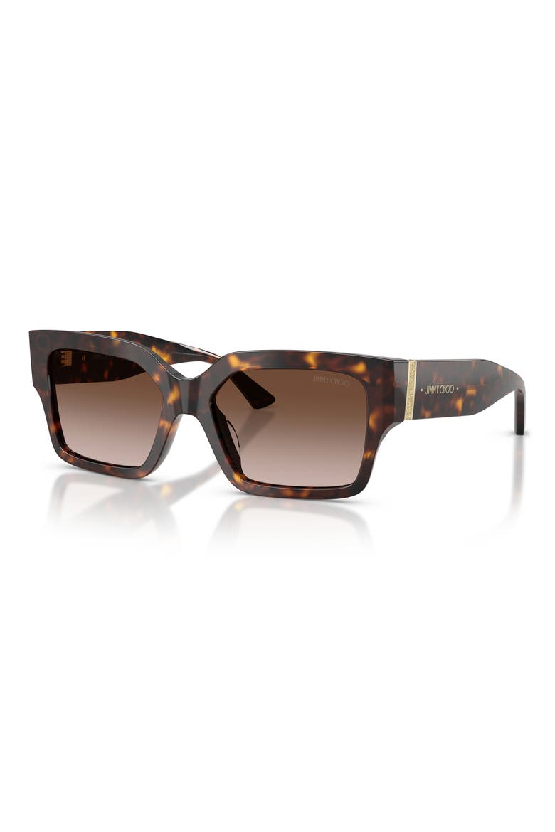 55mm Rectangular Sunglasses, Alternate, color, HAVANA / BROWN GRADIENT