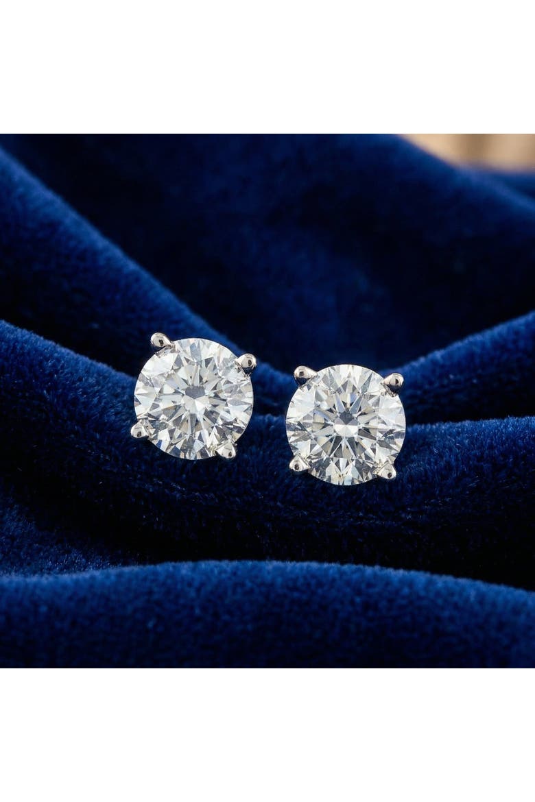 3/4 Ct Diamond Screw Back Studs 14k Gold Lab Grown Eco Friendly, Alternate, color, 14k White Gold