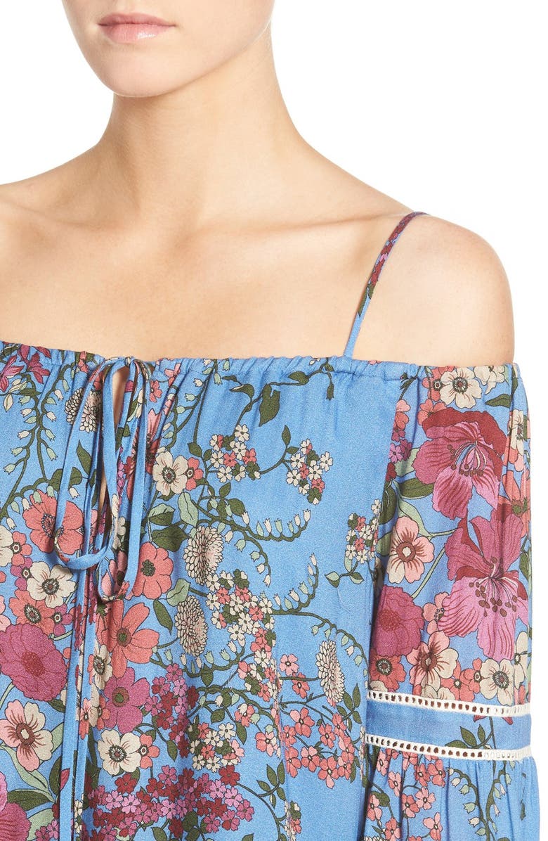 WAYF Cold Shoulder Shift Dress, Alternate, color, 