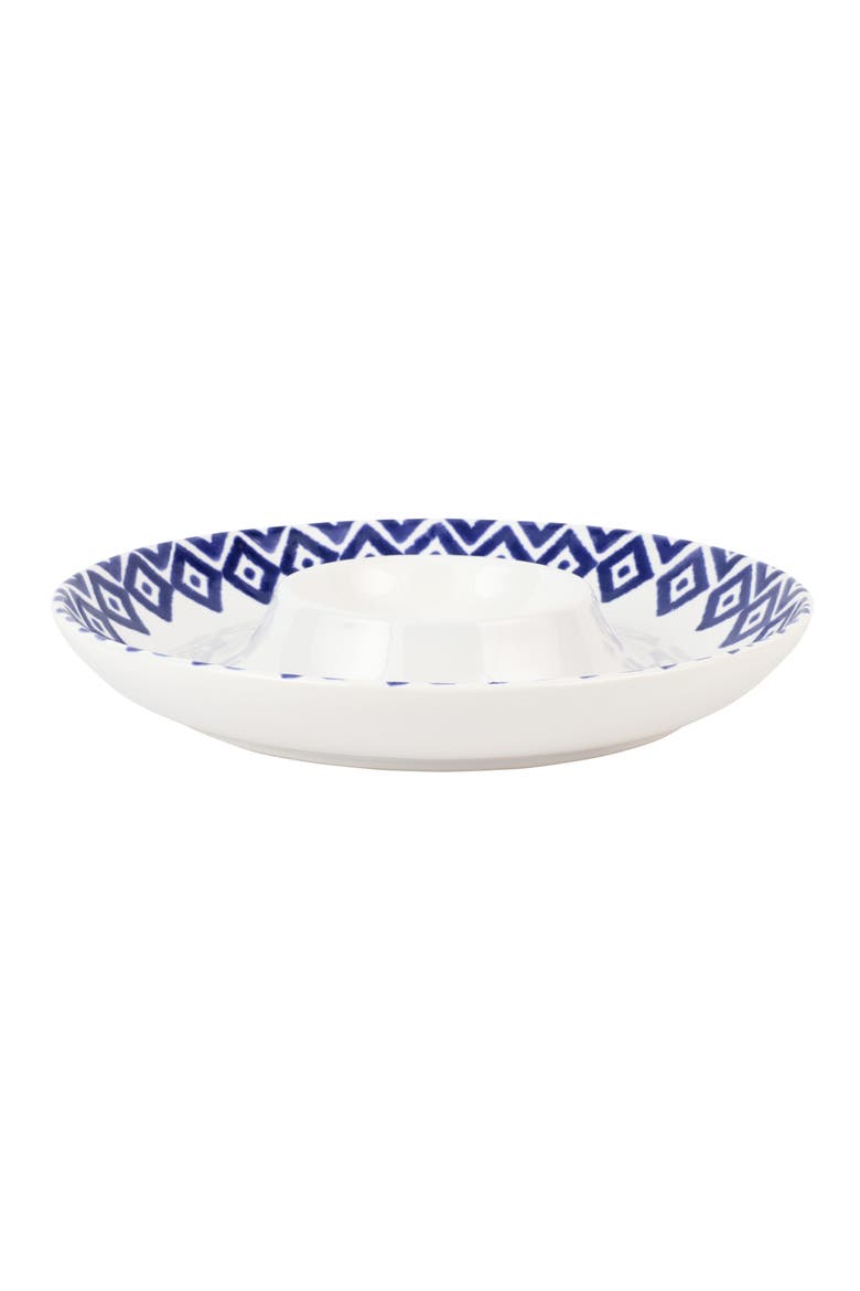 Santorini Chips & Dip Serving Dish, Main, color, BLUE