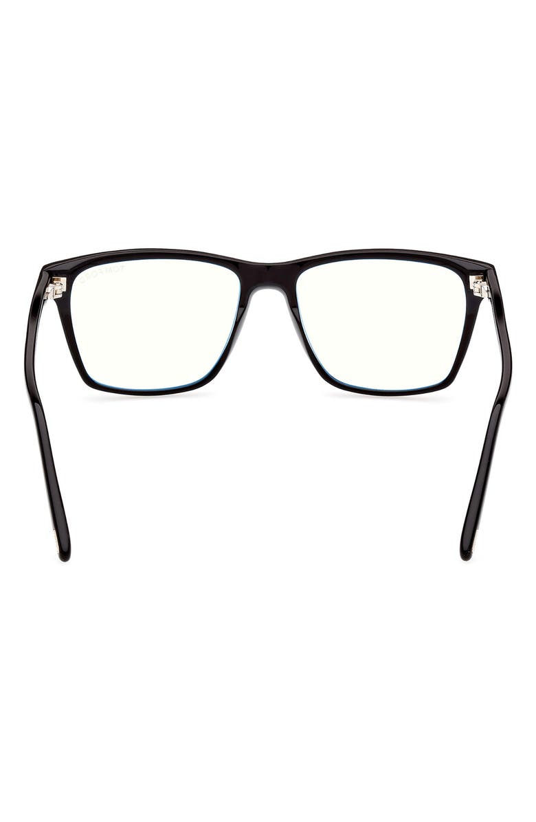 TOM FORD 56mm Square Blue Light Blocking Glasses, Alternate, color,