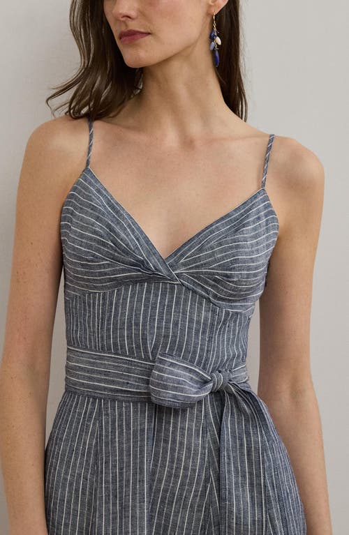 Ralph Lauren Lauren  Stripe Linen Dress