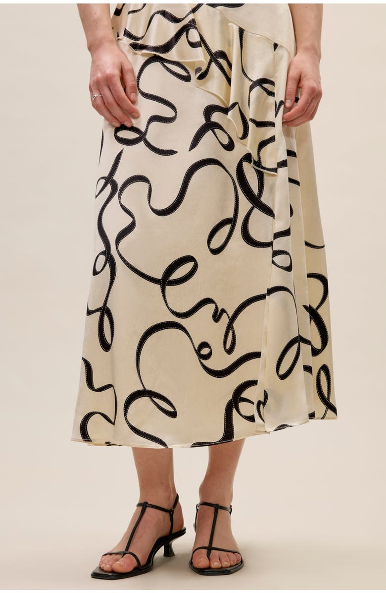 Rebecca Taylor Hollis Satin Ribbon Dress, Alternate, color, Ribbon Print