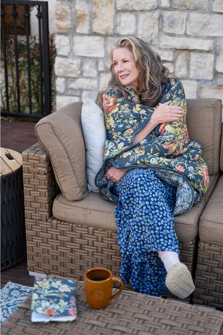 Eternal Rose Throw, Navy, Alternate, color, Navy