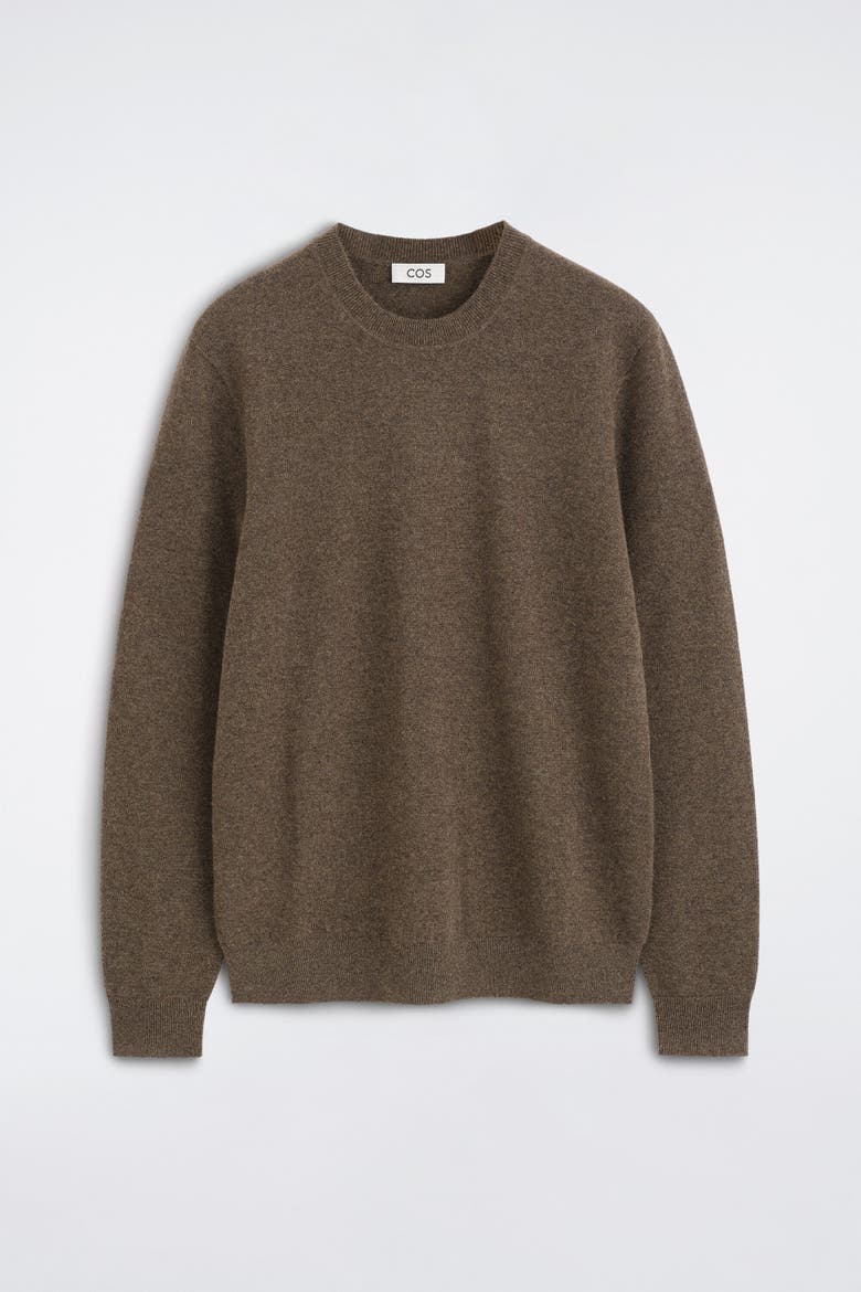 Cashmere Crew-Neck Sweater, Alternate, color, BROWN MÉLANGE