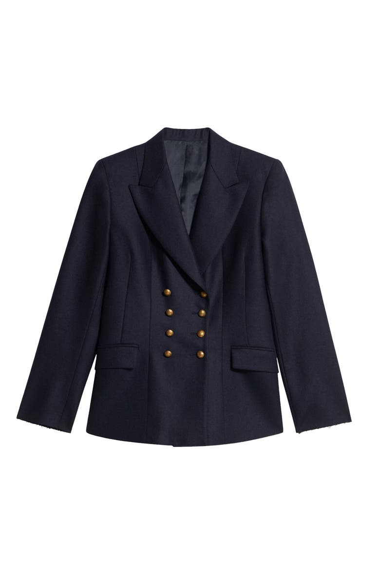 Laureen Classic Double-Breasted Wool Jacket, Main, color, BLUE