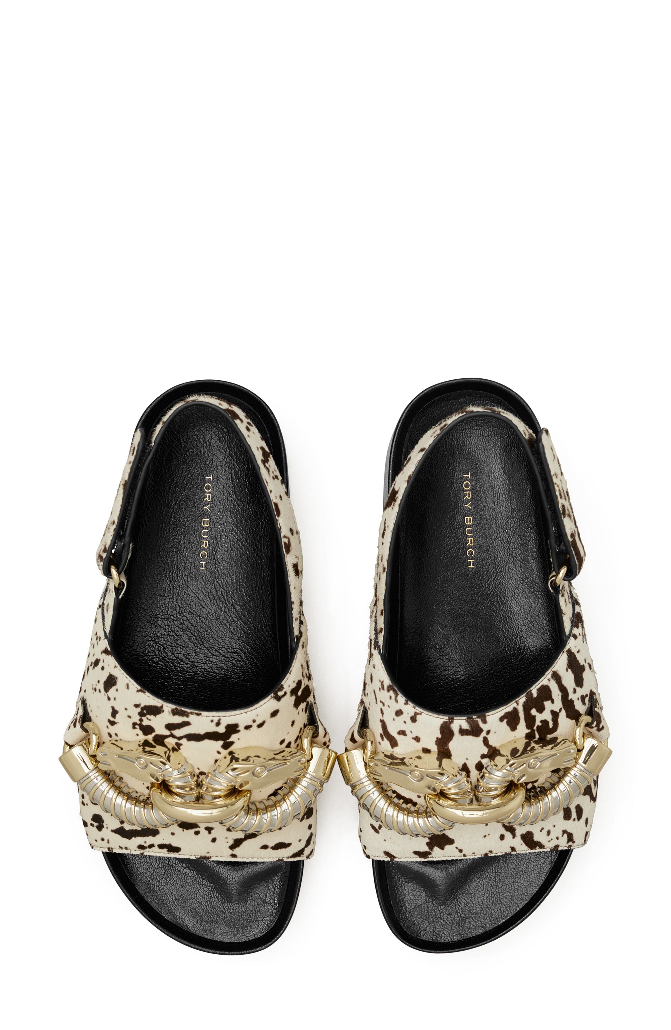 Jessa Genuine Calf Hair Slingback Platform Sandal, Alternate, color, COW PRINT / BLACK