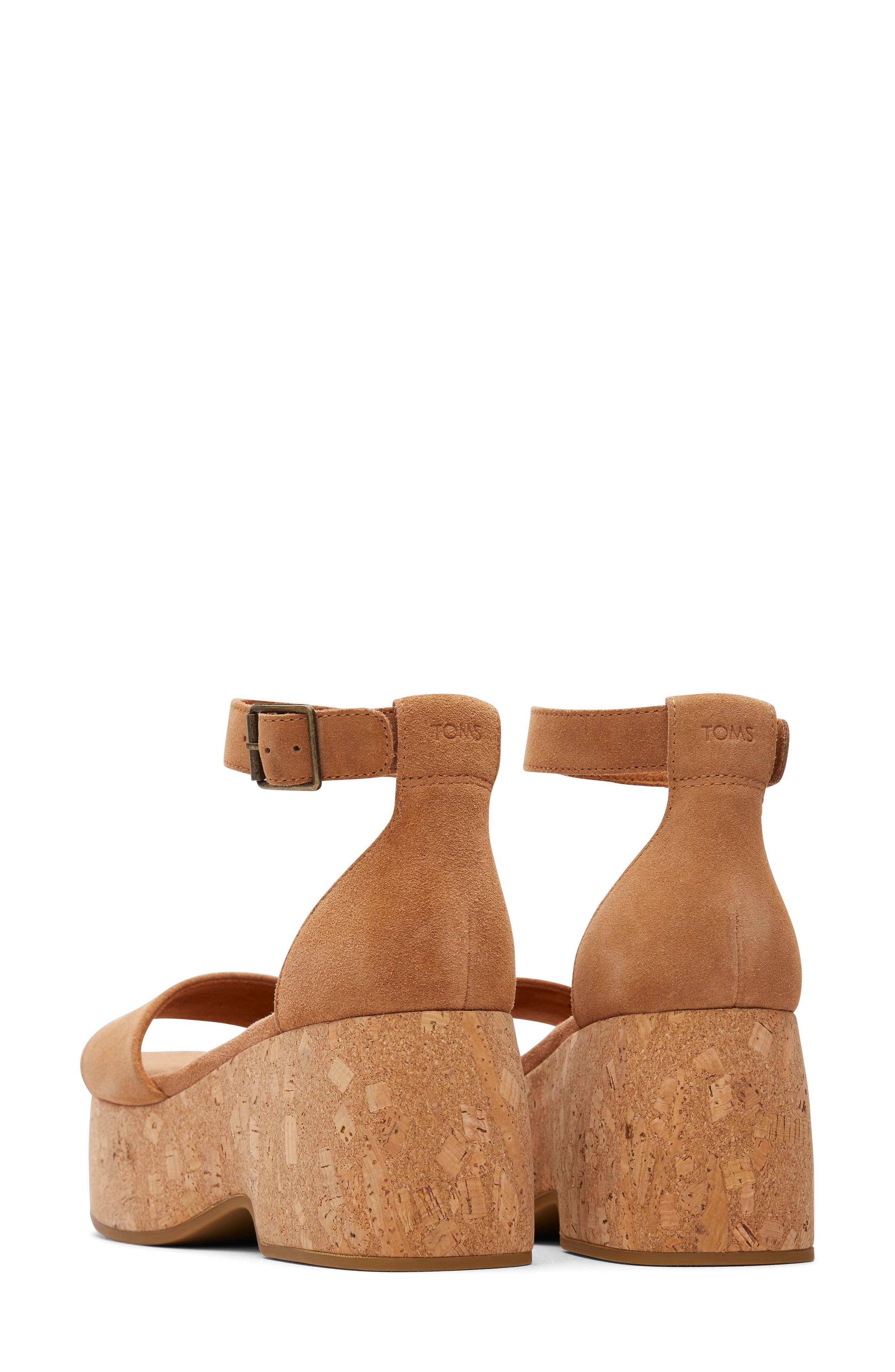 TOMS Laila Cork Platform Sandal, Alternate, color, 