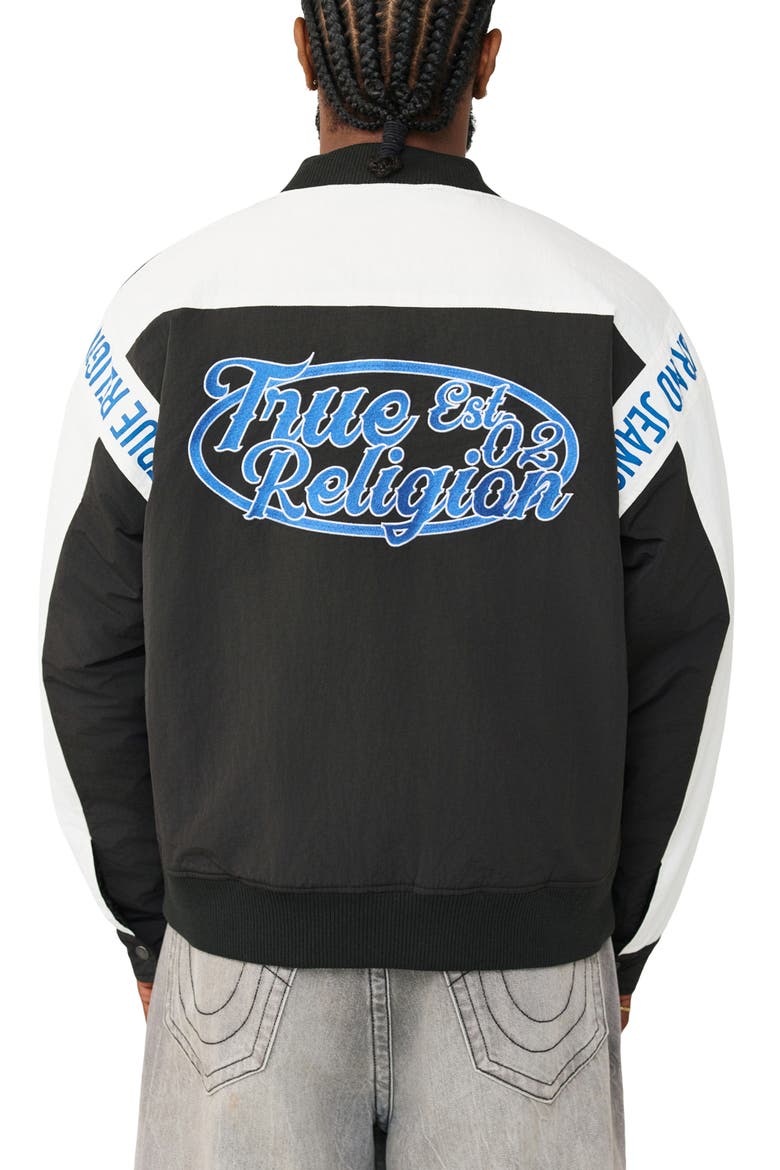 Chopper Bomber Jacket, Alternate, color, JET BLACK / WINTER WHITE
