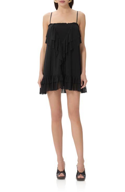 Glen Tiered Ruffle Shift Minidress