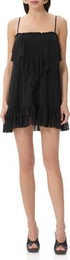 AFRM Glen Tiered Ruffle Shift Minidress