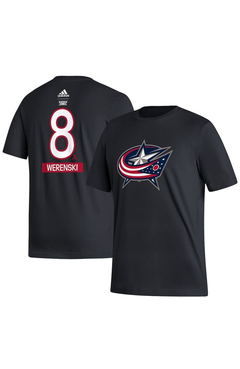 adidas Men's adidas Zach Werenski Black Columbus Blue Jackets Reverse Retro 2.0 Name & Number T-Shirt, Main, color, 