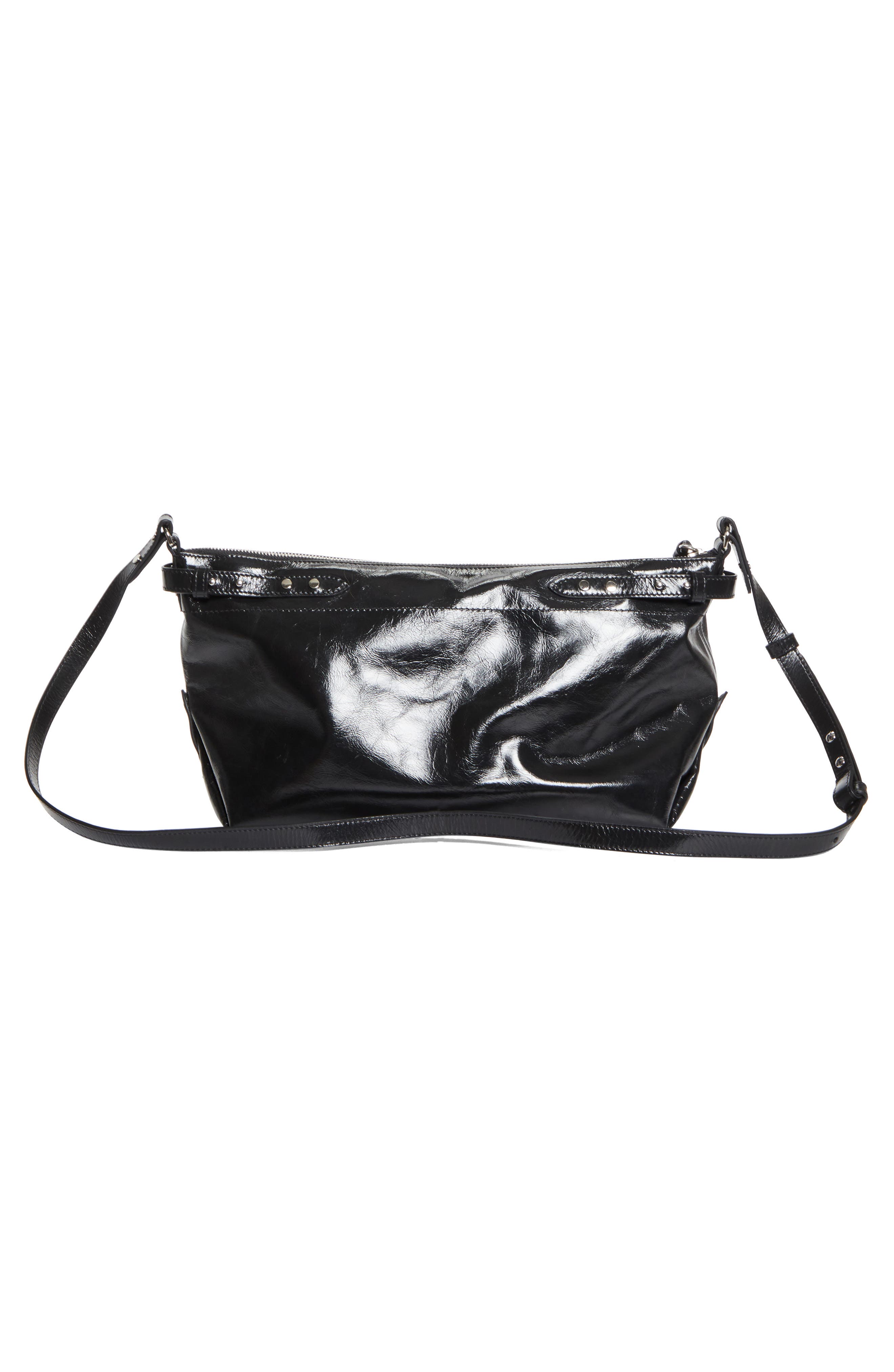 Isabel Marant Winna Leather Crossbody Bag, Alternate, color, Black