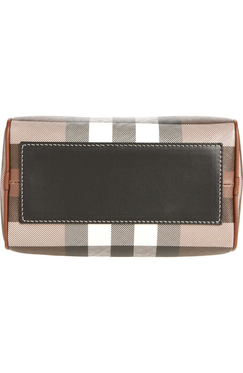 Burberry Mini Check Canvas & Leather Bowling Bag, Alternate, color, Dark Birch Brown Chk