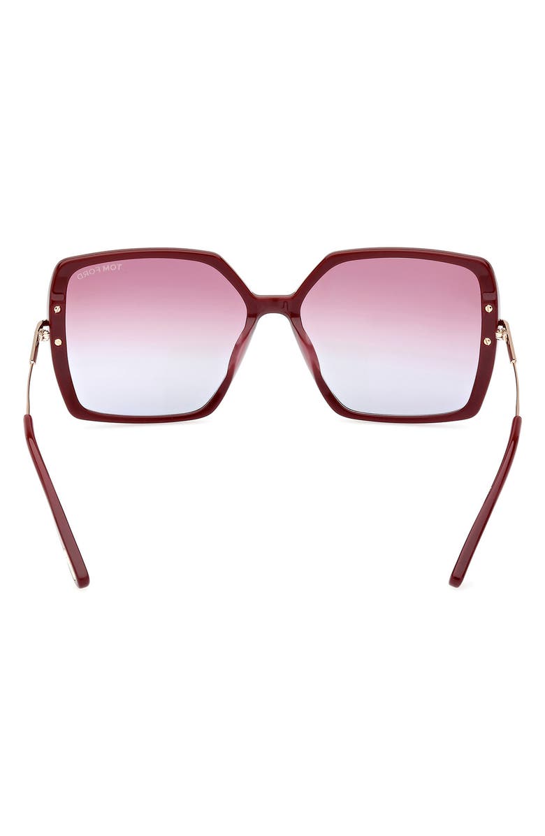 TOM FORD Joanna 59mm Gradient Polarized Butterfly Sunglasses, Alternate, color, Shiny Bordeaux / Rose