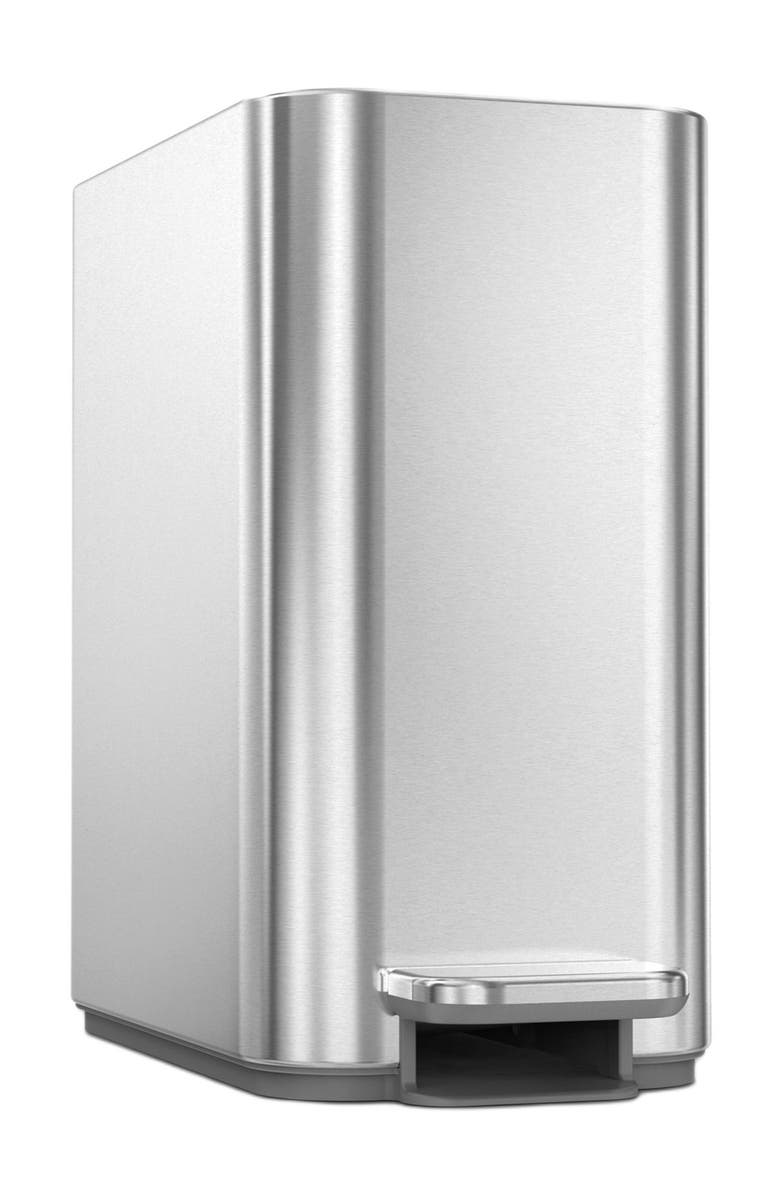 simplehuman 5L slim step can, Alternate, color, Brushed