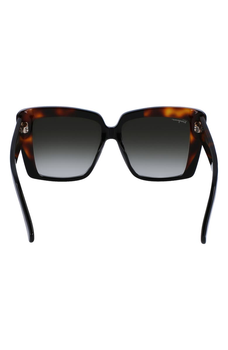 FERRAGAMO 55mm Gradient Rectangular Sunglasses, Alternate, color, 