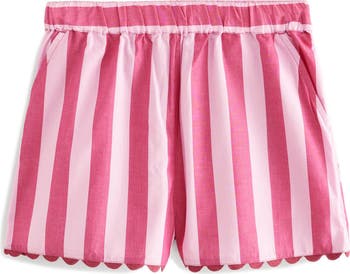 NEXT Stripe Cotton Scallop Hem Shorts | Nordstrom