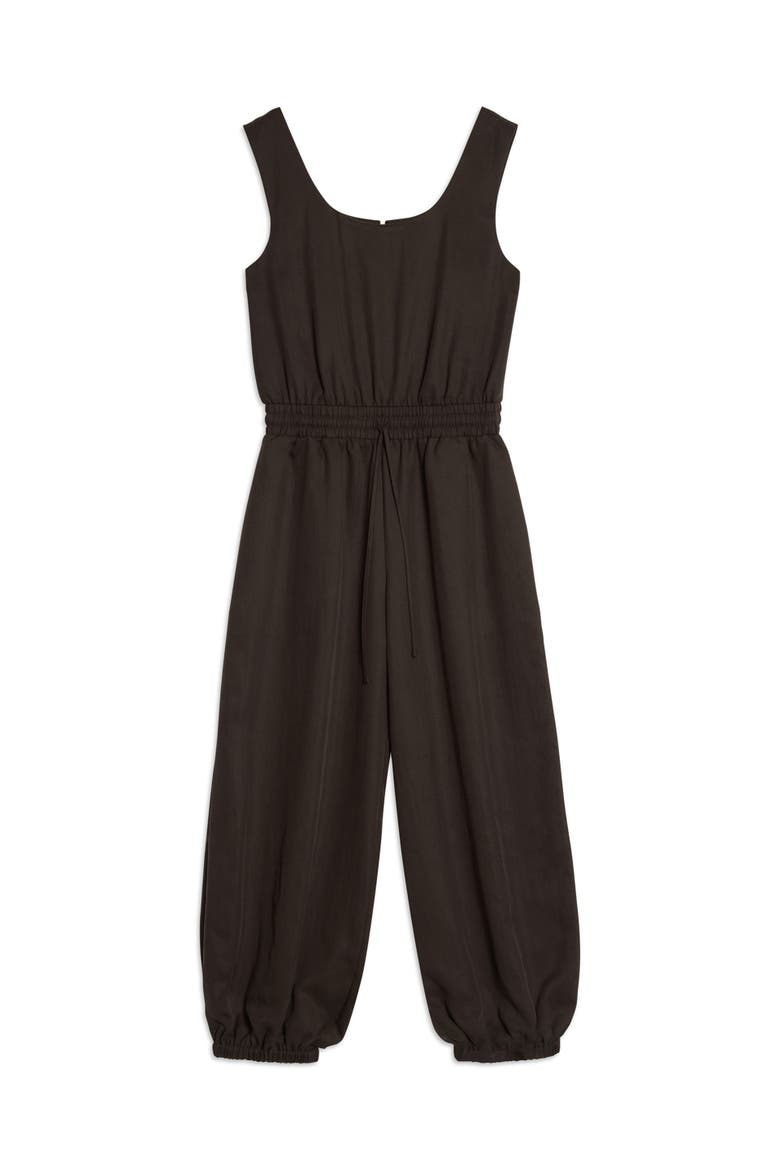 Tencel Balloon Leg Jumpsuit, Alternate, color, Chocolate