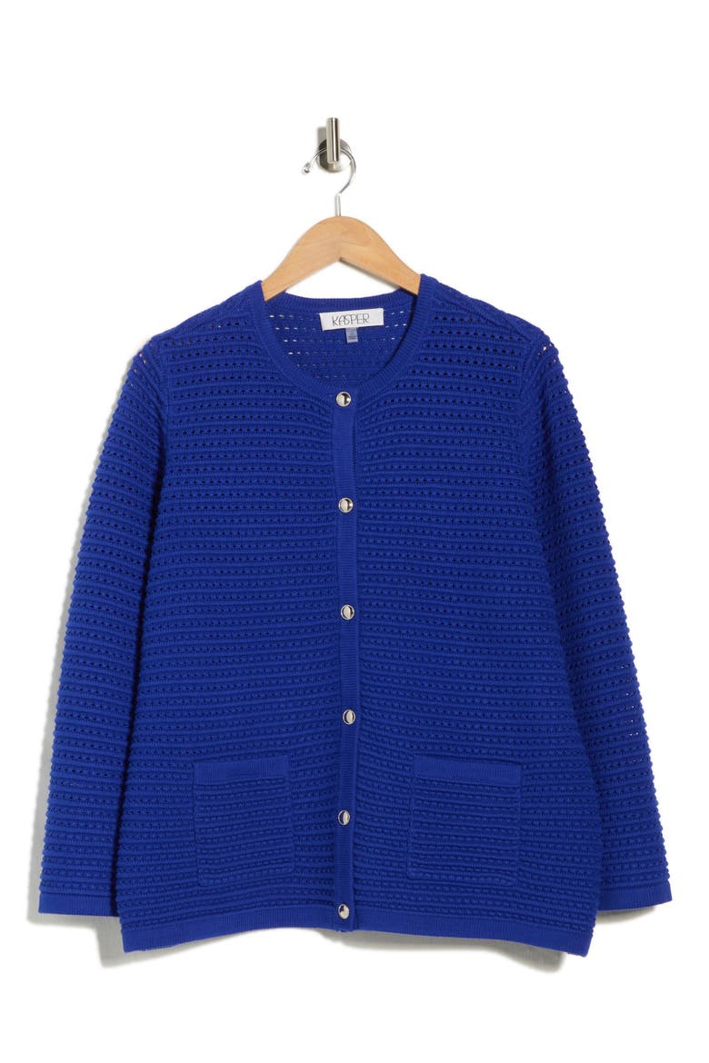 Textured Stitch Cardigan, Alternate, color, ROYAL SIGNATURE