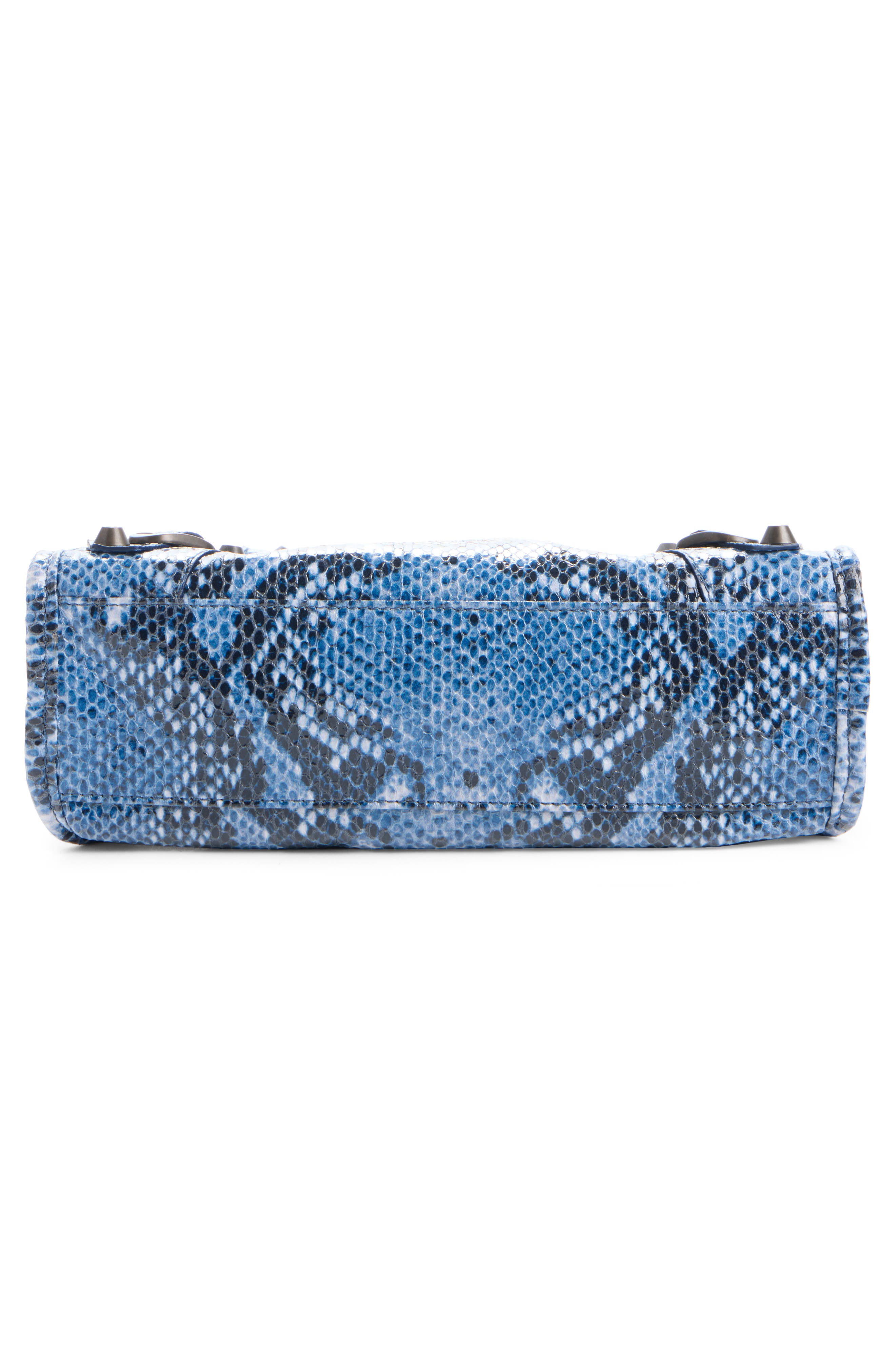 Balenciaga Mini Le City Python Embossed Leather Handbag, Alternate, color, 4735 Blue