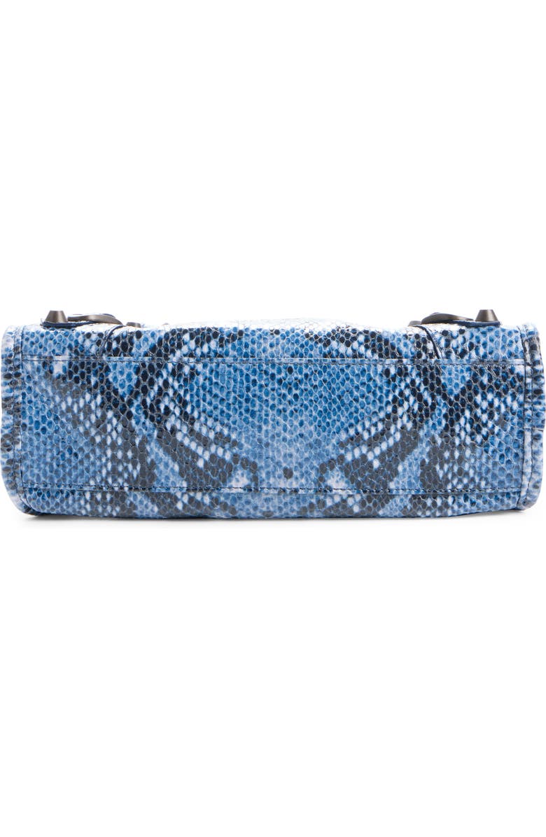 Balenciaga Mini Le City Python Embossed Leather Handbag, Alternate, color, 4735 Blue