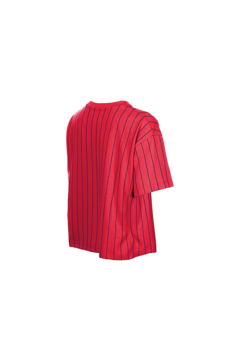 Women's New Era  Red Philadelphia Phillies Throwback Meshback Pinstripe Boxy T-Shirt, Alternate, color, Red
