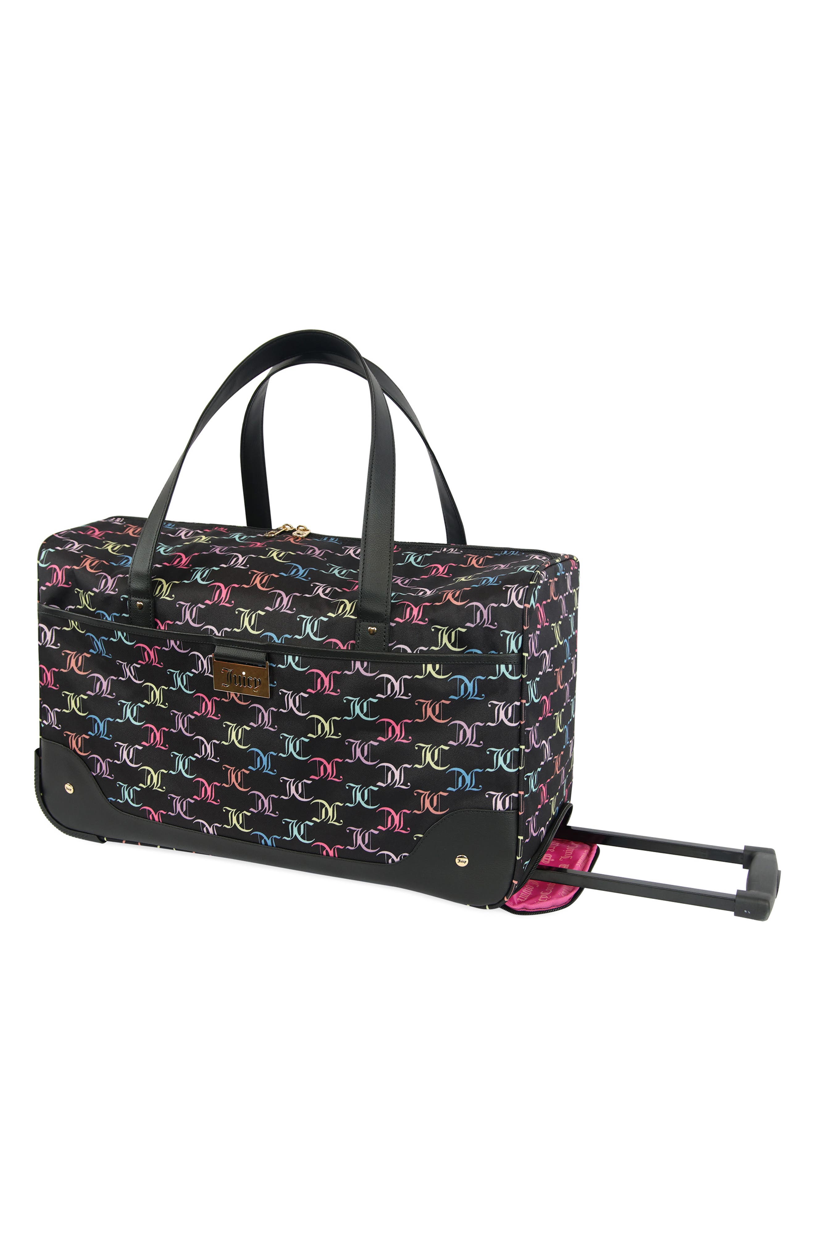 Sahara Rolling Duffle Bag, Alternate, color, BLACK MULTI JC TILE