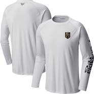 Columbia Men's  Columbia White Vegas Golden Knights Terminal Tackle Omni-Shade Raglan Long Sleeve T-Shirt