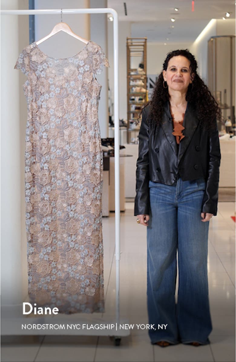 Floral Lace Sheath Gown, sales video thumbnail