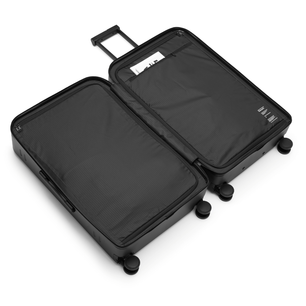 D_b_ Ramverk Compact Hard-Shell 31 Inch Checked Luggage Spinner With Zipper, Alternate, color, Black Out