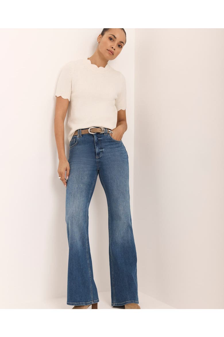 Scallop Knit Top, Alternate, color, Cream