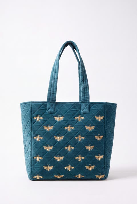 Honey Bee Velvet Tote