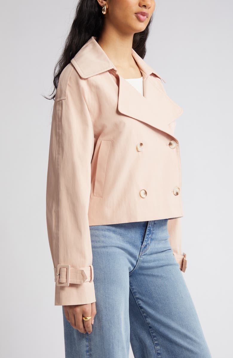 RUE SOPHIE Enola Crop Trench Coat, Alternate, color, Blush