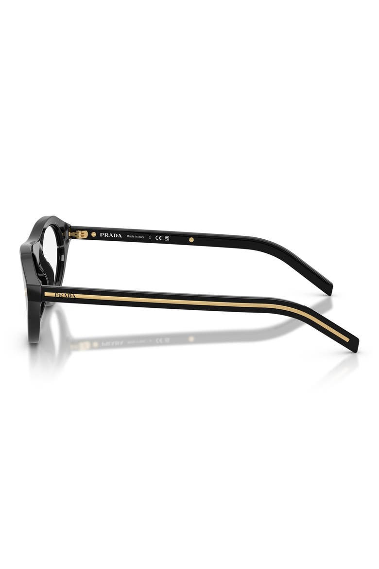 52mm Irregular Blue Light Blocking Glasses, Alternate, color, BLACK / CLEAR BLUE LIGHT