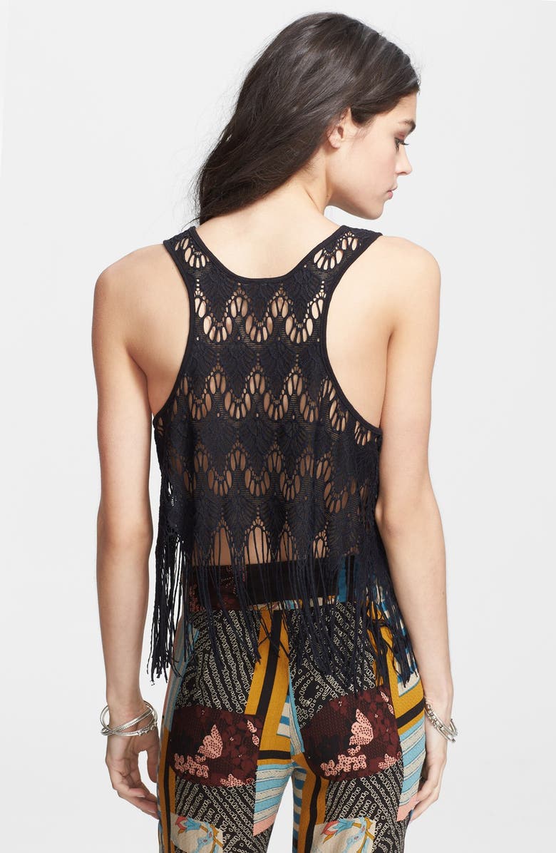 Free People Fringed Lace Tank, Alternate, color, 