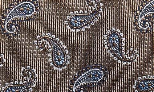 David Donahue Paisley Silk Tie In Brown