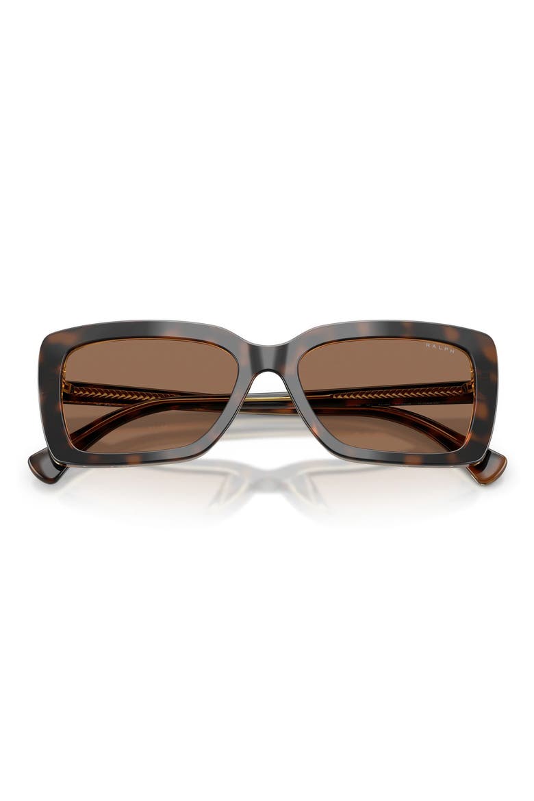 56mm Rectangular Sunglasses, Alternate, color, DARK HAVANA ON TRANSPARENT