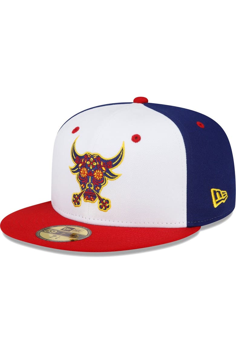 Men's New Era White/Red Durham Bulls Copa De La Diversion 59FIFTY Fitted Hat, Main, color, White