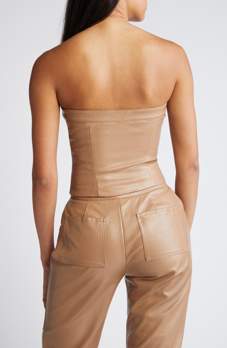 Mistress Rocks Faux Leather Corset Top, Alternate, color, 