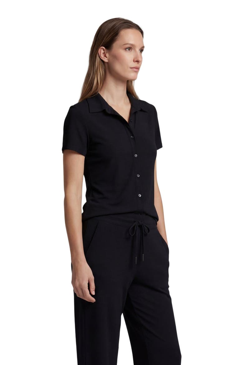 Womens Button-Up Shirt, Alternate, color, BLACK