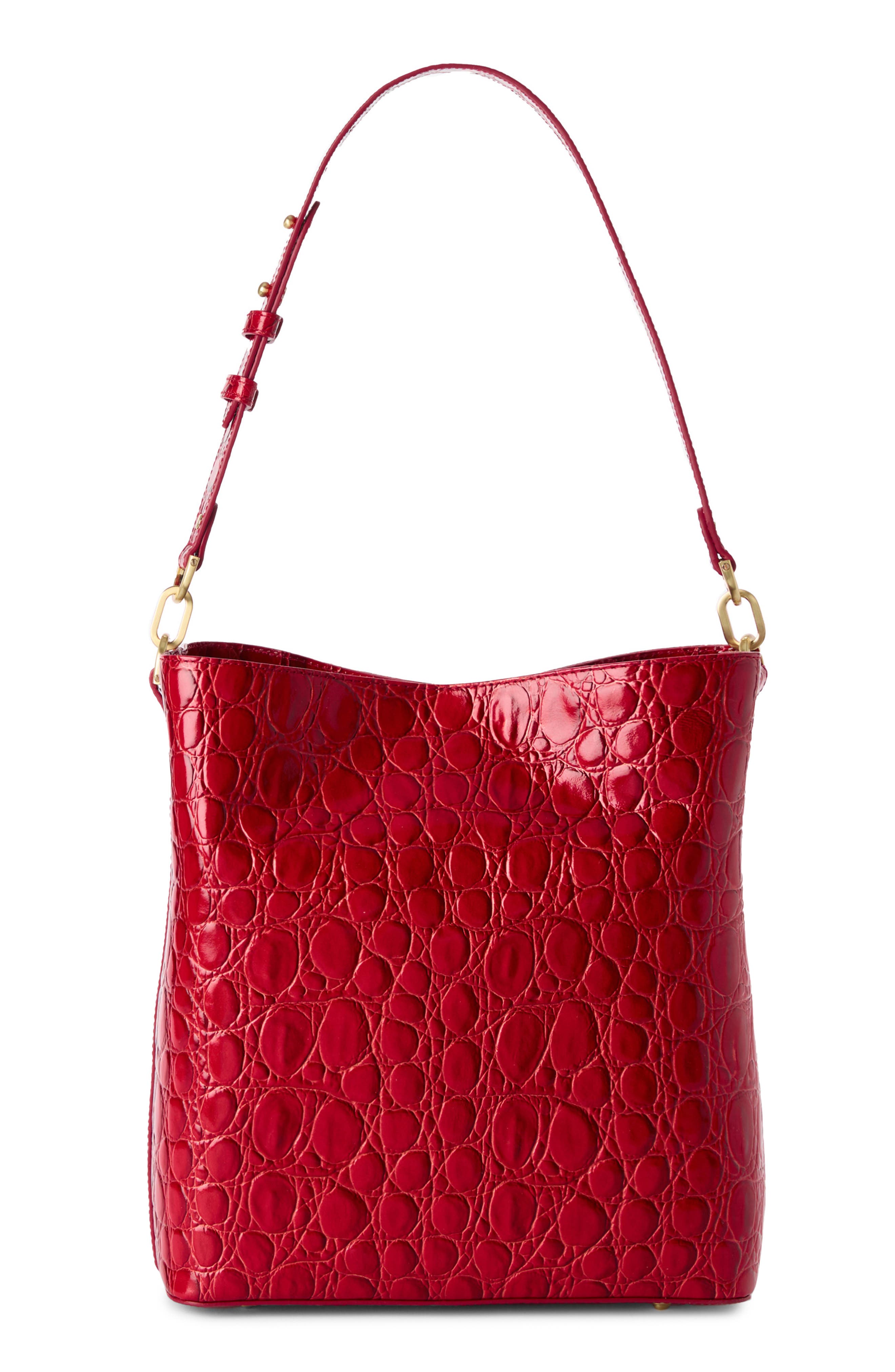 Brahmin Celina Croc Embossed Leather Bucket Bag, Alternate, color, 