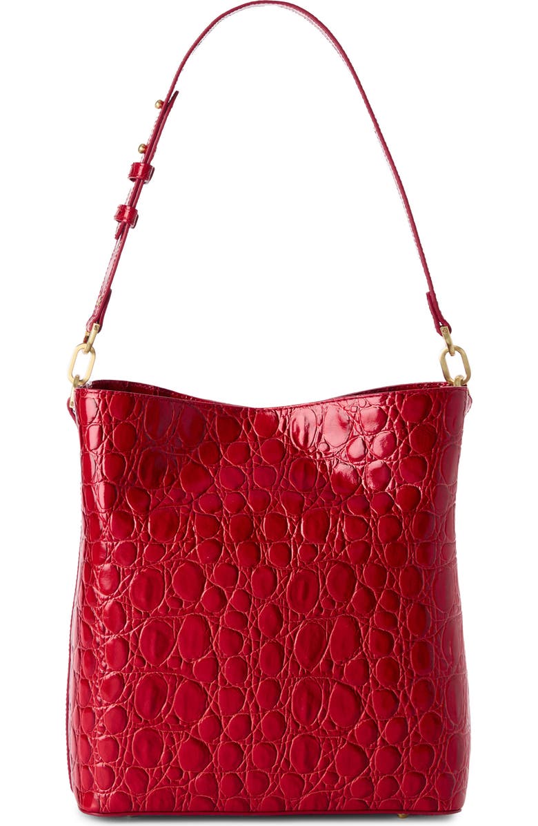 Brahmin Celina Croc Embossed Leather Bucket Bag, Alternate, color,