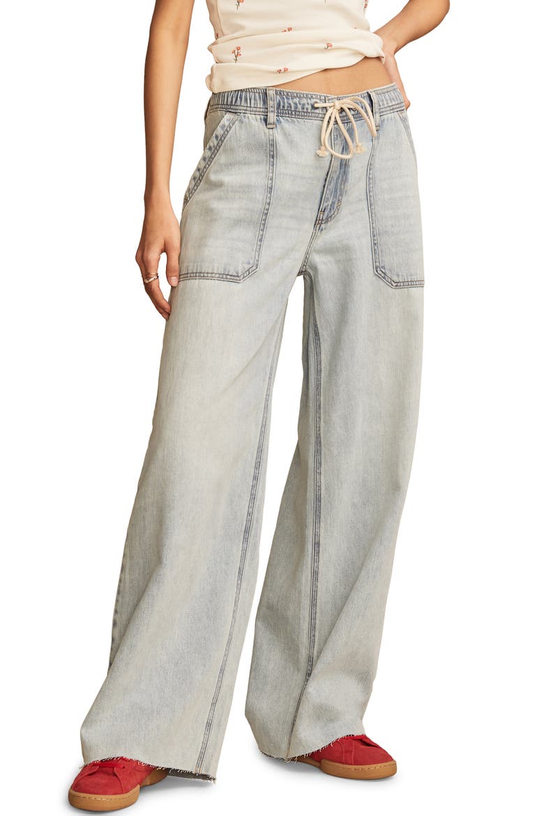 Low Rise Wide Leg Drawstring Jeans, Main, color, STRIKE OUT