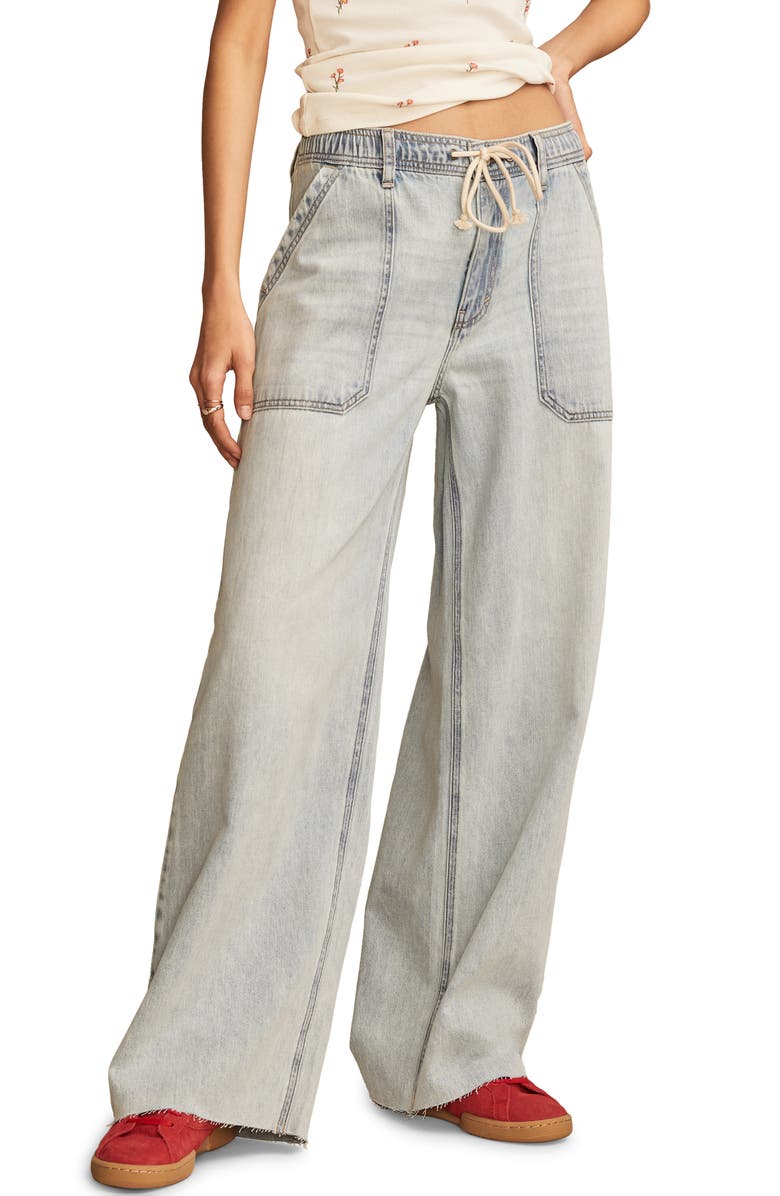 Lucky Brand Low Rise Wide Leg Drawstring Jeans, Main, color, Strike Out