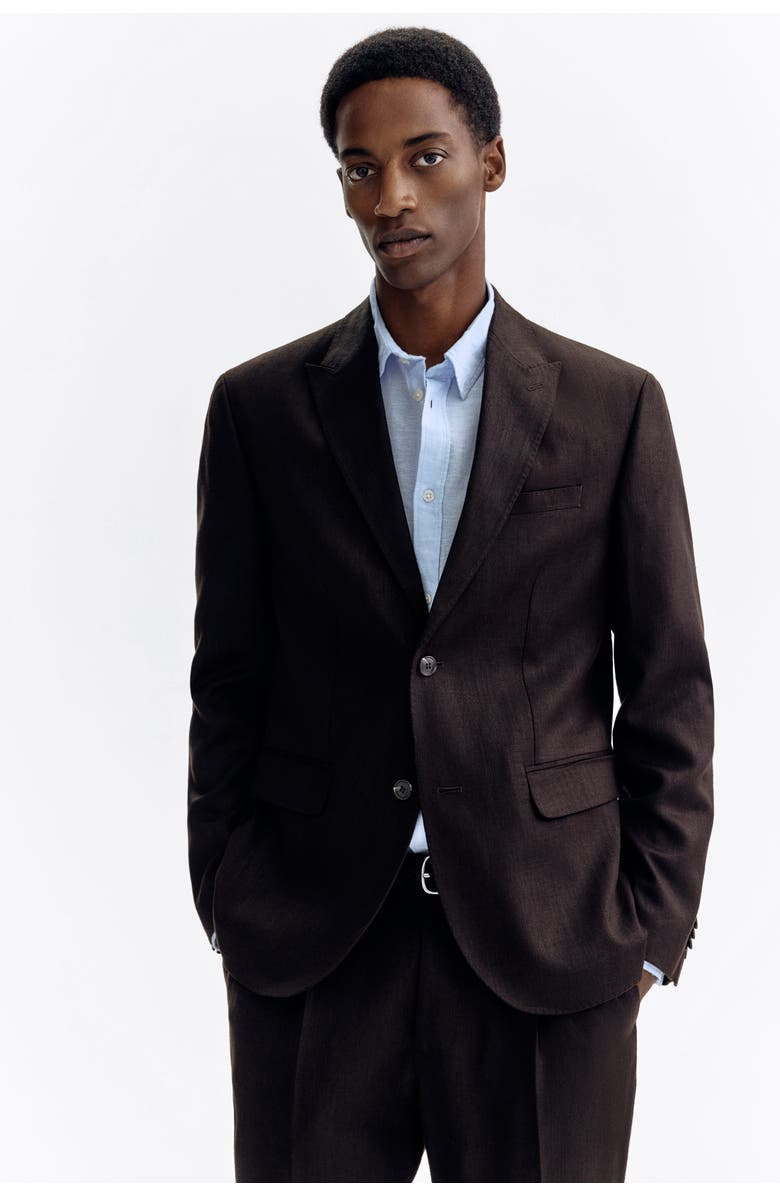 H&M Regular Fit Linen-blend Jacket, Alternate, color, 